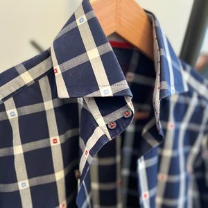 Sharp slim fit dress shirt, spread High Collar